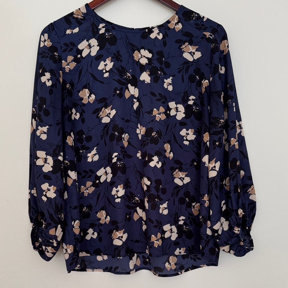 West Kei Midnight Blue Floral Blouse